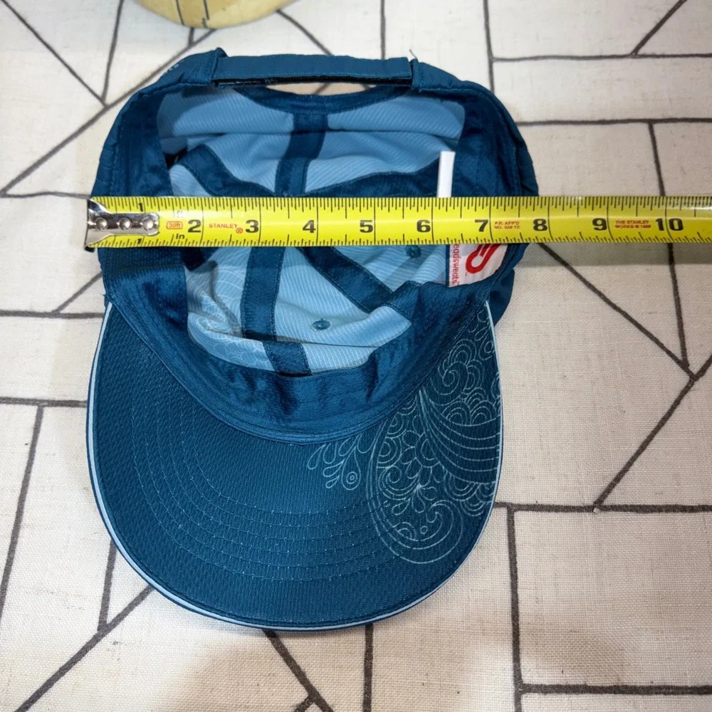 Headsweats Performance Running Hat OS Teal Blue Floral Paisley Adjustable Cap